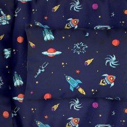 Μαξιλαροθήκη Παιδική Kids Space 189 Blue Cotton Dimcol (50x70) 1Τεμ