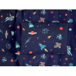 Μαξιλαροθήκη Παιδική Kids Space 189 Blue Cotton Dimcol (50x70) 1Τεμ