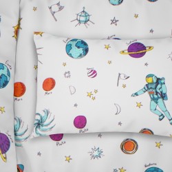 Μαξιλαροθήκη Παιδική Kids Space 188 White Cotton Dimcol (50x70) 1Τεμ