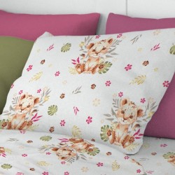 Μαξιλαροθήκη Παιδική Kids Lion Cub 530 Beige Cotton Dimcol (50x70) 1Τεμ