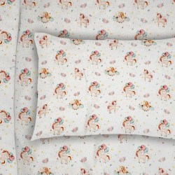Μαξιλαροθήκη Παιδική Kids Unicorn 209 White-Salmon Cotton Dimcol (50x70) 1Τεμ