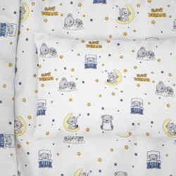 Μαξιλαροθήκη Παιδική Kids Sweet Dreams 554 White-Sky Blue Cotton Dimcol (50x70) 1Τεμ