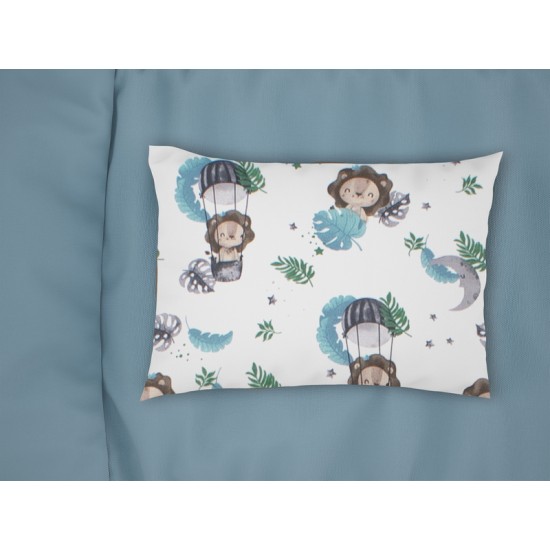 Μαξιλαροθήκες Παιδικές Kids Lion 533 Sky Blue Cotton Dimcol (50x70) 1Τεμ