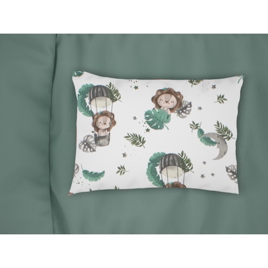 Μαξιλαροθήκες Παιδικές Kids Lion 534 Green Cotton Dimcol (50x70) 1Τεμ
