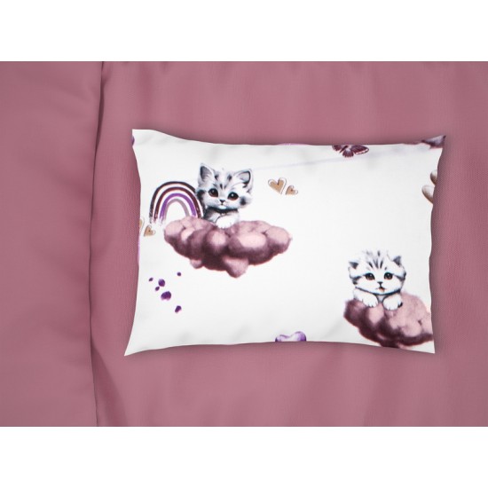Μαξιλαροθήκες Παιδικές Kids Kitten 561 Mauve Cotton Dimcol (50x70) 1Τεμ