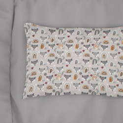 Μαξιλαροθήκη Παιδική Kids Forest Fox 527 Grey Cotton Dimcol (50x70) 1Τεμ