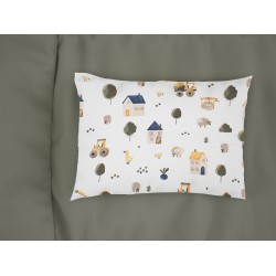 Μαξιλαροθήκη Παιδική Kids Village 579 White-Green Cotton Dimcol (50x70) 1Τεμ Μαξιλαροθήκη Παιδική Kids Village 579 White-Green Cotton Dimcol (50x70) 1Τεμ