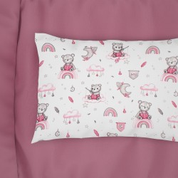 Μαξιλαροθήκη Παιδική Kids Cloudy Bear 582 White-Pink Cotton Dimcol (50x70) 1Τεμ