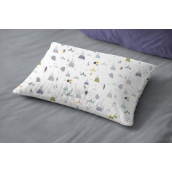 Μαξιλαροθήκη Παιδική Kids Whimsical Mountainside 588 White-Grey Cotton Dimcol (50x70) 1Τεμ