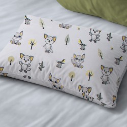 Μαξιλαροθήκη Παιδική Kids Foxes 595 White-Grey Cotton Dimcol (50x70) 1Τεμ Μαξιλαροθήκη Παιδική Kids Foxes 595 White-Grey Cotton Dimcol (50x70) 1Τεμ