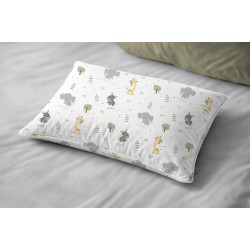 Μαξιλαροθήκη Παιδική Kids Happy Safari 713 White-Grey Cotton Dimcol (50x70) 1Τεμ