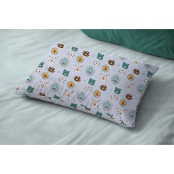 Μαξιλαροθήκη Παιδική Kids Big Cats 28 Light Aqua Cotton Dimcol (50x70) 1Τεμ