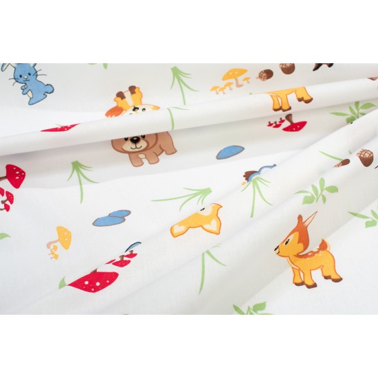 Σεντόνια Παιδικά Μονά Σετ Kids Forest Animals 570 White-Sky Blue Cotton Dimcol (160x240) 3Τεμ