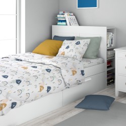 Σεντόνια Παιδικά Μονά Σετ Kids Rainbow 574 White-Blue Cotton Dimcol (160x240) 2Τεμ Σεντόνια Παιδικά Μονά Σετ Kids Rainbow 574 White-Blue Cotton Dimcol (160x240) 2Τεμ