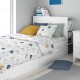 Σεντόνια Παιδικά Μονά Σετ Kids Rainbow 574 White-Blue Cotton Dimcol (160x240) 2Τεμ