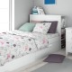 Σεντόνια Παιδικά Μονά Σετ Kids Rainbow 575 White-Pink Cotton Dimcol (160x240) 2Τεμ