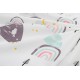 Σεντόνια Παιδικά Μονά Σετ Kids Rainbow 575 White-Pink Cotton Dimcol (160x240) 2Τεμ