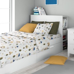 Σεντόνια Παιδικά Μονά Σετ Kids Village 579 White-Green Cotton Dimcol (160x240) 2Τεμ Σεντόνια Παιδικά Μονά Σετ Kids Village 579 White-Green Cotton Dimcol (160x240) 2Τεμ