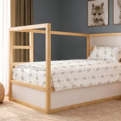 Σεντόνια Παιδικά Μονά Σετ kids Newborn Bear 717 White-Grey Cotton Dimcol (160x240) 2Τεμ