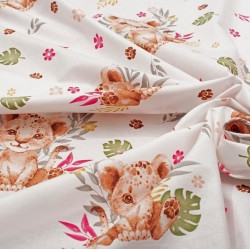 Σεντόνια Παιδικά Μονά Σετ Kids Lion Cub 530 Beige Cotton Dimcol (160x240) 2Τεμ