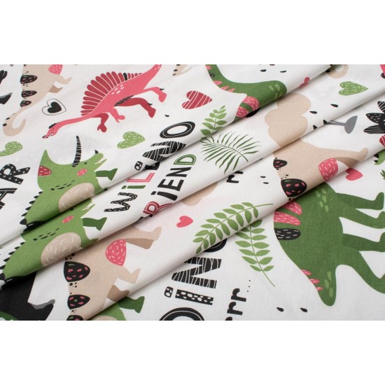 Σεντόνια Παιδικά Μονά Σετ Kids Dinosaur 518 Multi Colour Cotton Dimcol (160x240) 3Τεμ