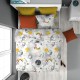 Σεντόνια Παιδικά Μονά Σετ Kids Spaceship 187 Grey Cotton Dimcol (160x240) 3Τεμ