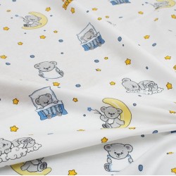 Σεντόνια Παιδικά Μονά Σετ Kids Sweet Dreams 554 White-Sky Blue Cotton Dimcol (160x240) 3Τεμ