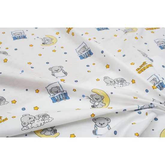 Σεντόνια Παιδικά Μονά Σετ Kids Sweet Dreams 554 White-Sky Blue Cotton Dimcol (160x240) 3Τεμ