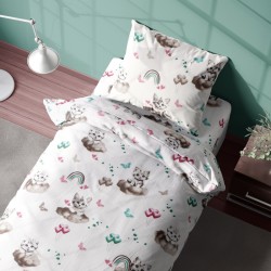 Σεντόνια Παιδικά Μονά Σετ Kids Kitten 560 Petrol Cotton Dimcol (160x240) 3Τεμ