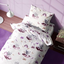 Σεντόνια Παιδικά Μονά Σετ Kids Kitten 561 Mauve Cotton Dimcol (160x240) 3Τεμ