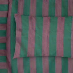 Μαξιλαροθήκη Stripes 156 Green-Antique Pink Satin Cotton Dimcol (50x70) 1Τεμ