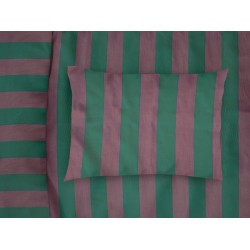 Μαξιλαροθήκη Stripes 156 Green-Antique Pink Satin Cotton Dimcol (50x70) 1Τεμ