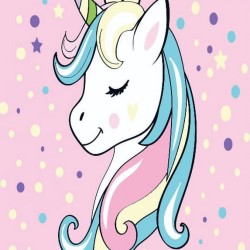 Πετσέτα Θαλάσσης Παιδική Velour kids Unicorn 22 Digital Print Cotton Dimcol (70x140) 1Τεμ