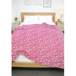 Κουβέρτα Fleece Παιδική Φωσφοριζέ Μονή Hearts Pink Dimcol (175x225) 1Τεμ