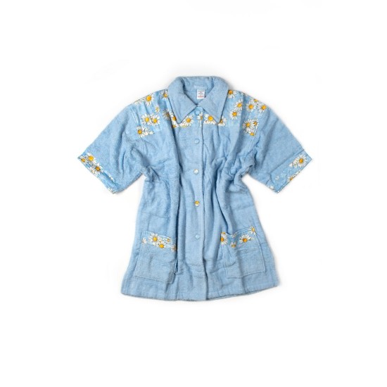 Μπουρνούζι Γιακά Mini Γυναικείο Sky Blue Cotton Dimcol 1Τεμ