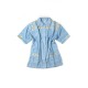 Μπουρνούζι Γιακά Mini Γυναικείο Sky Blue Cotton Dimcol 1Τεμ