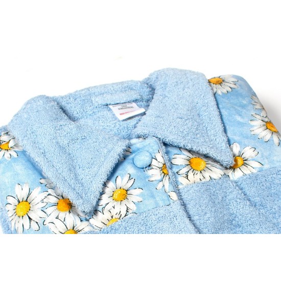 Μπουρνούζι Γιακά Mini Γυναικείο Sky Blue Cotton Dimcol 1Τεμ