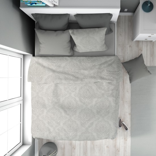Παπλωματοθήκη Υπέρδιπλη Print Άρτεμις 701 Grey Cotton Dimcol (220x240) 1Τεμ