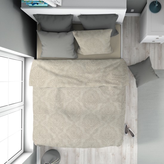 Πάπλωμα Υπέρδιπλο Print Άρτεμις 702 Beige Cotton Dimcol (220x240) 1Τεμ