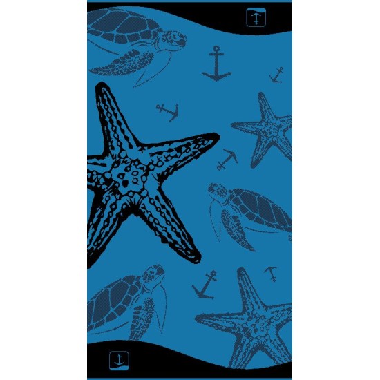 Πετσέτα Θαλάσσης Βελουτέ 239 Jacquard 420 gsm Cotton Dimcol (87x165) 1Τεμ