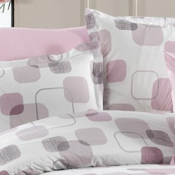 Μαξιλαροθήκη Print Μελίνα 709 White-Lilac Cotton Dimcol (50x70) 1Τεμ