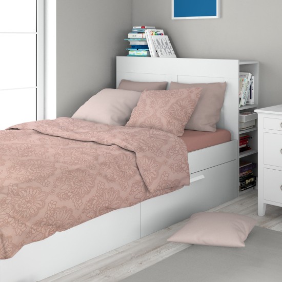 Σεντόνια Μονά Σετ Print Άρτεμις 703 Dusty Rose Cotton Dimcol (160x240) 3Τεμ