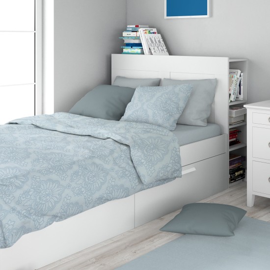 Σεντόνια Μονά Σετ Print Άρτεμις 705 Light Blue-Grey Cotton Dimcol (160x240) 3Τεμ