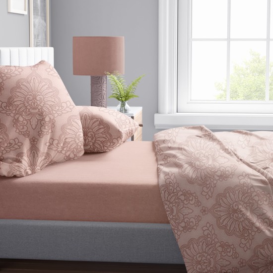 Σεντόνια King Σετ Print Άρτεμις 703 Dusty Rose Cotton Dimcol (240x270) 4Τεμ