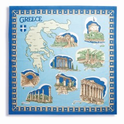 Τραπεζομάντηλο Ελλάδα Blue Cotton Dimcol (130x130) 1Τεμ