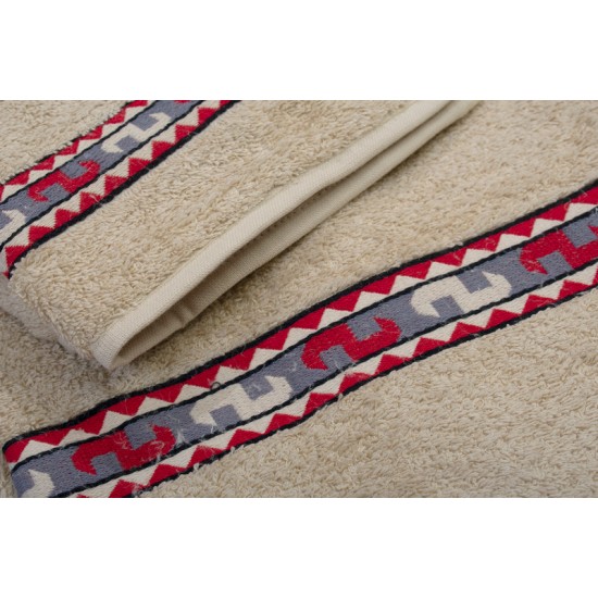 Πετσέτες Σετ Zucchi Beige Jacquard Cotton Dimcol 2Τεμ