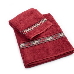 Πετσέτες Σετ Zucchi Red Jacquard Cotton Dimcol 2Τεμ