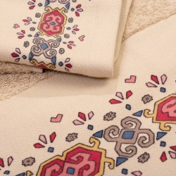 Πετσέτες Σετ Zucchi Beige Με Στάμπα Cotton Dimcol 2Τεμ