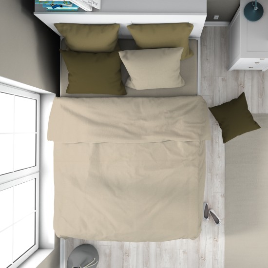 Πάπλωμα Υπέρδιπλο Solid 502 Beige Cotton Dimcol (220x240) 1Τεμ