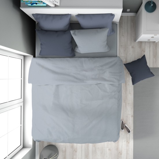Πάπλωμα Μονό Solid 505 Light Blue-Grey Cotton Dimcol (160x240) 1Τεμ